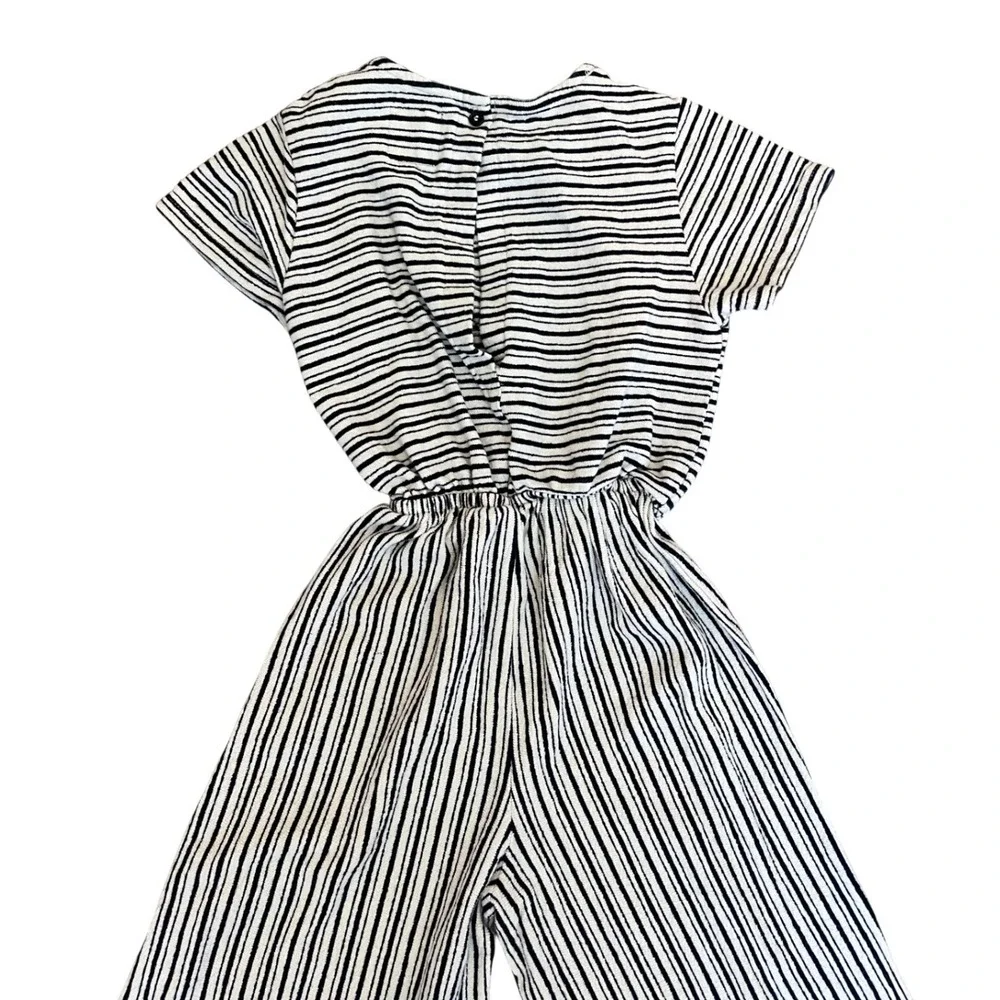 Zara Girls Wide Leg Striped Jumpsuit‎ Size 8 Fisherman Coastal Euro Vacation